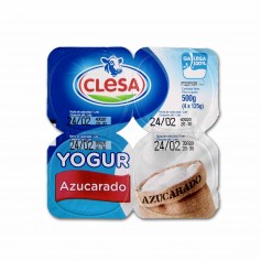 Clesa Yogur Natural Azucarado - (4 Unidades) - 500g