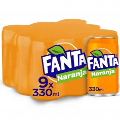Fanta de Naranja - 330ml - Pack 9